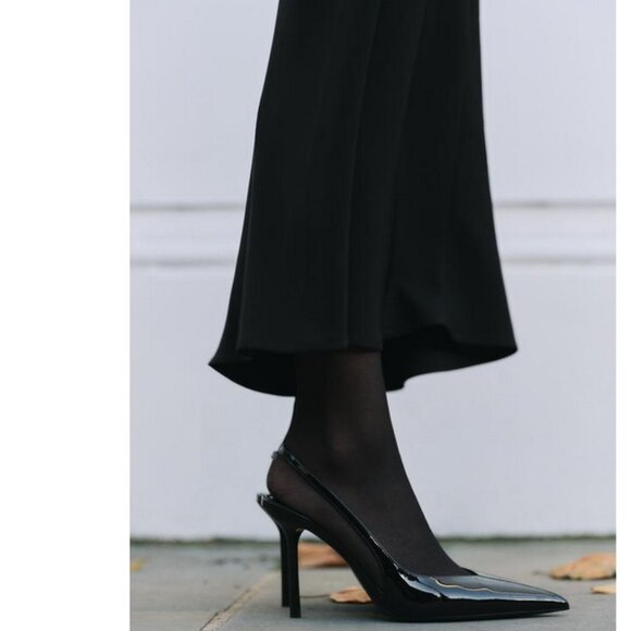 Zara Black Patent Sling Back Pumps, NWT, 7.5 - Picture 11 of 11